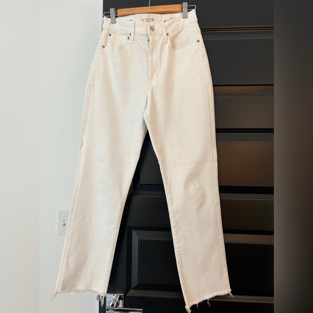 J. Crew White Boyfriend Slim Jeans size 27